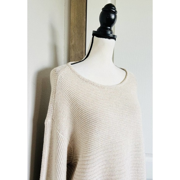 J Jill Womens Knit Silk Wool Blend Long Sleeve Boat Neck Beige Sweater Sz XL - Picture 5 of 16